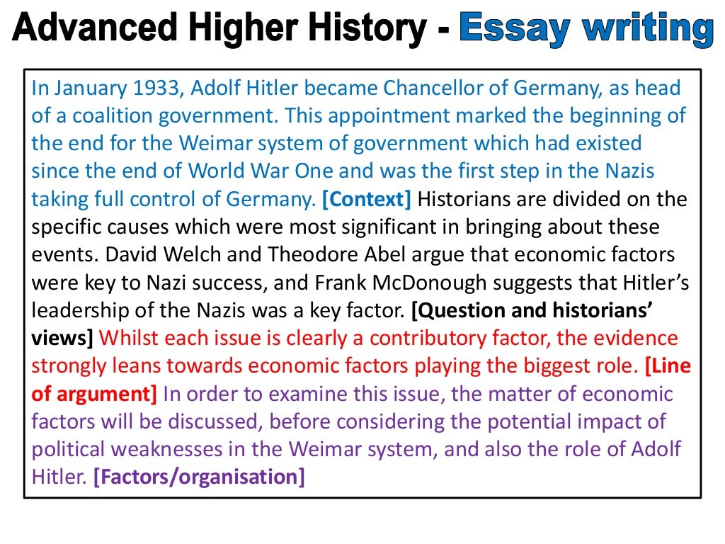 advanced higher history essay structure
