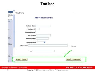 Toolbar




I-28   Copyright © 2013, mbtechnosolutions. All rights reserved.
 