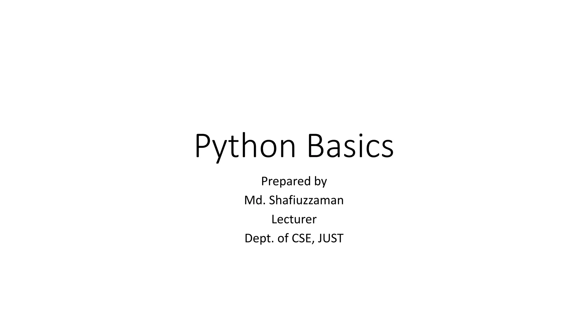 Introduction to python programming ppt