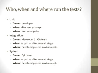 IntegrationtestwhichusestheUI
Database
 