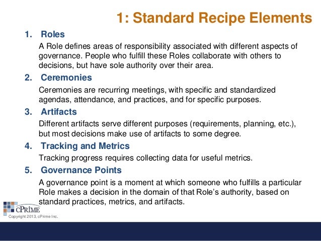 Introduction to Recipes for Agile Governance in the Enterprise (RAGE)