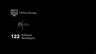 Online Survey
122 Software
developers
SEND
INVITATIONS
31
 
