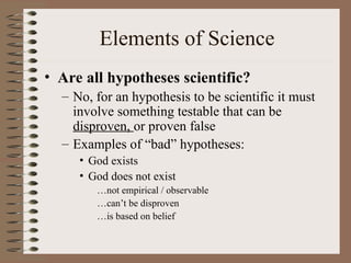 Science Involves Important Components Testability Introduction to Anthropology Lecture - Texas A&M | PPT