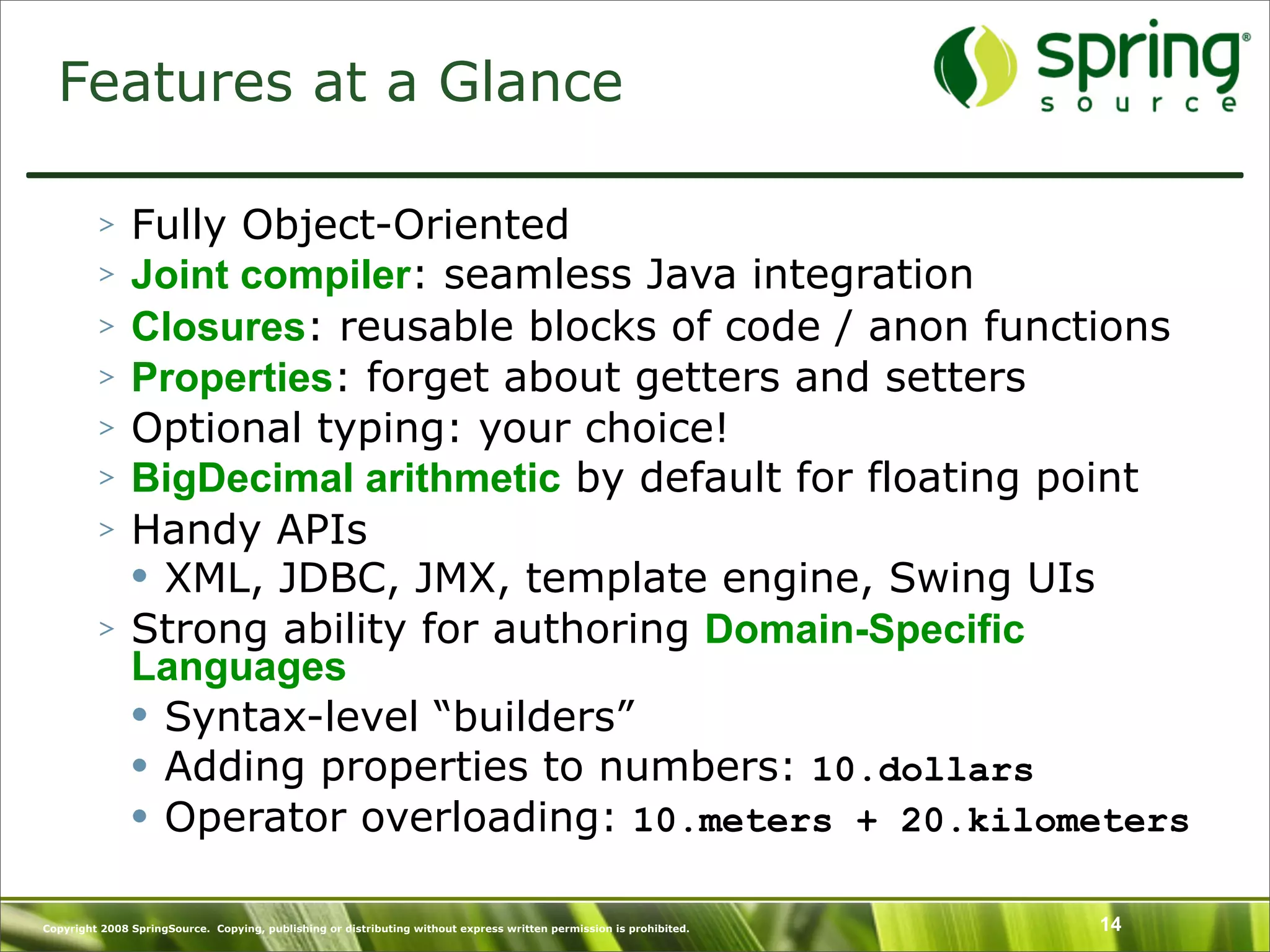 Introduction to Groovy and what's New in Groovy 1.6 - SpringOne Europe 2009