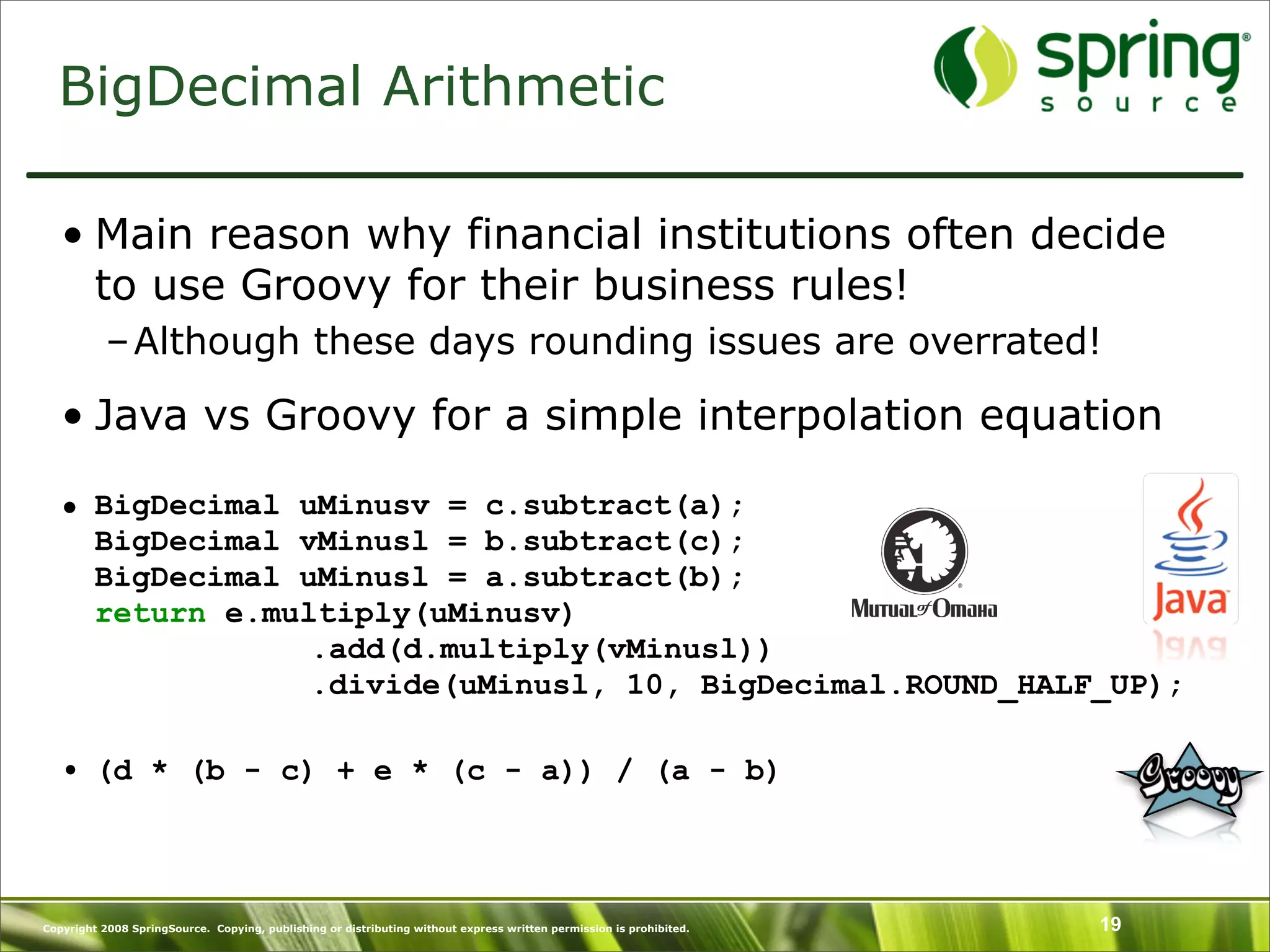 Introduction to Groovy and what's New in Groovy 1.6 - SpringOne Europe 2009