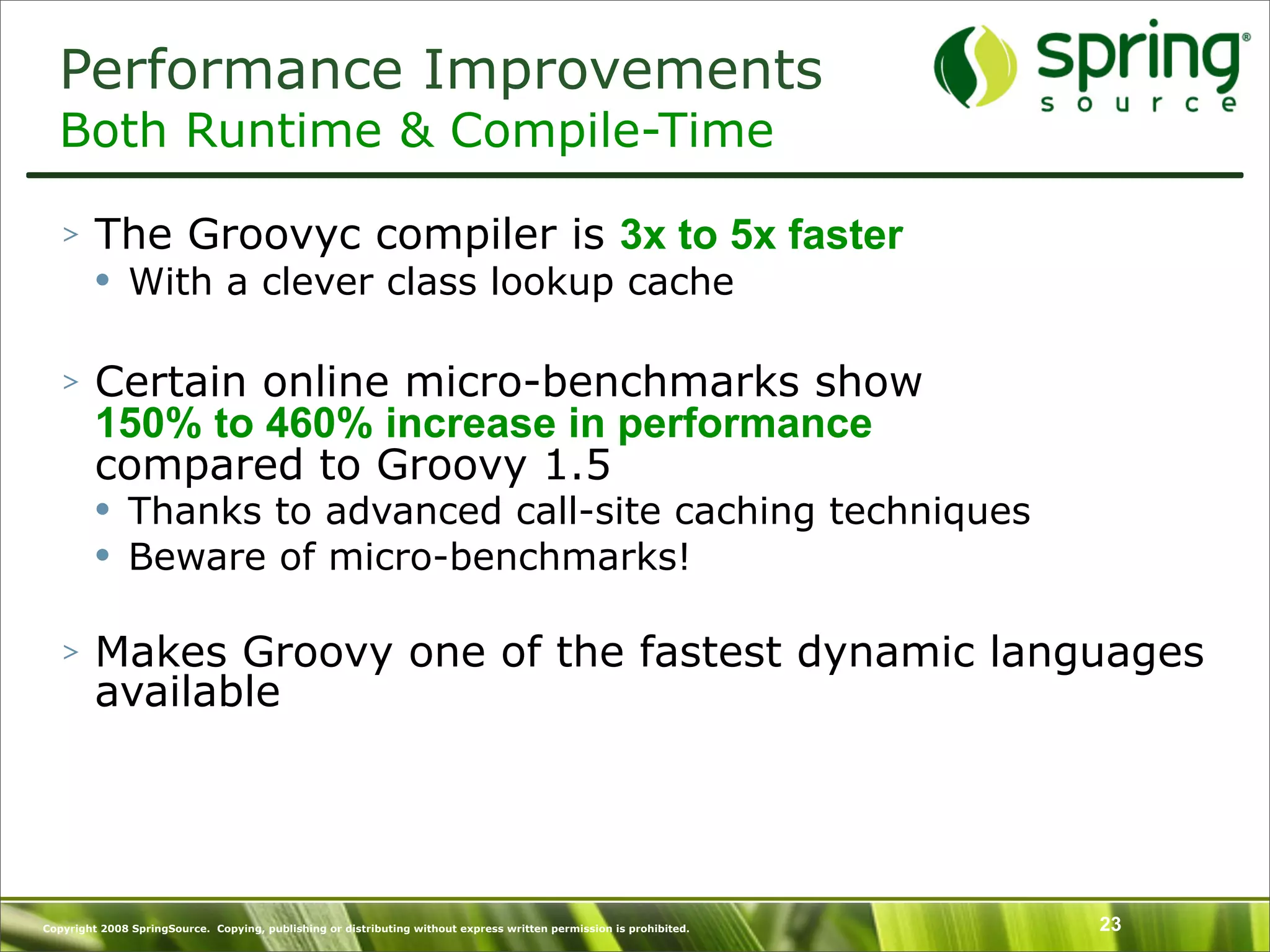 Introduction to Groovy and what's New in Groovy 1.6 - SpringOne Europe 2009