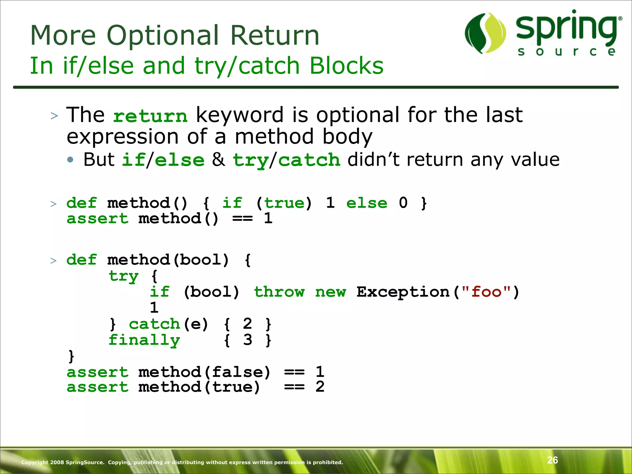 Introduction to Groovy and what's New in Groovy 1.6 - SpringOne Europe 2009