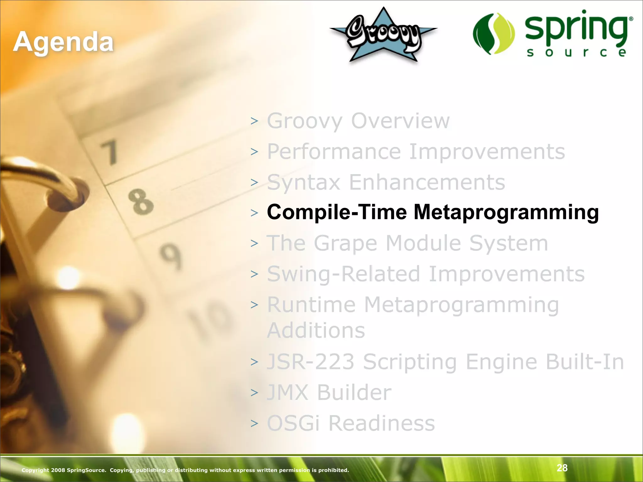 Introduction to Groovy and what's New in Groovy 1.6 - SpringOne Europe 2009