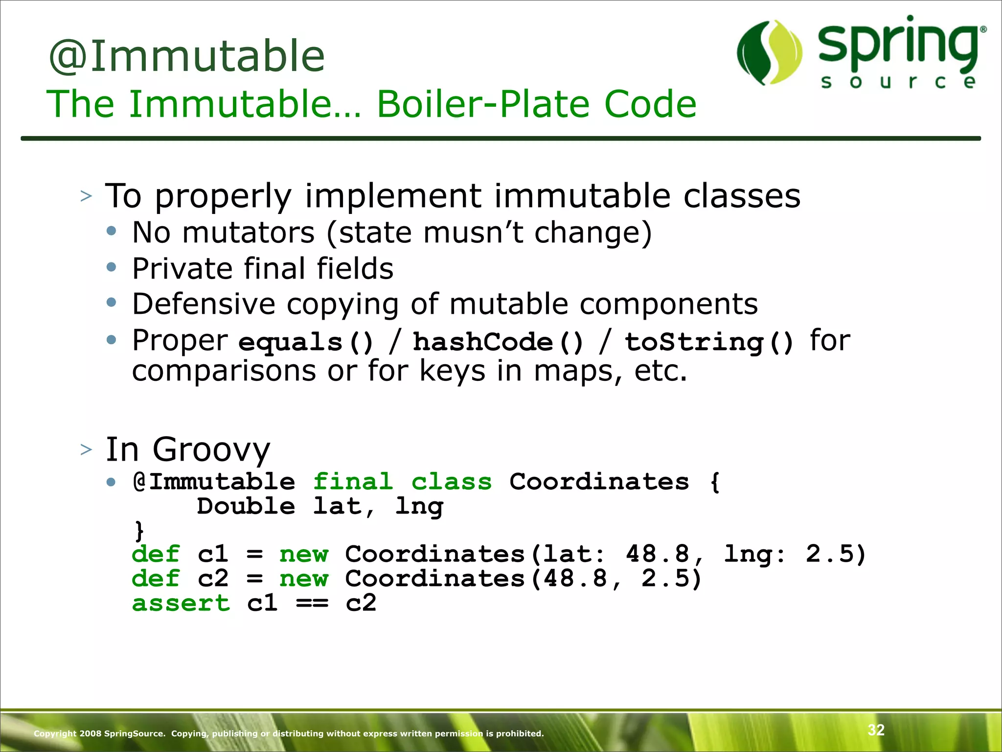 Introduction to Groovy and what's New in Groovy 1.6 - SpringOne Europe 2009