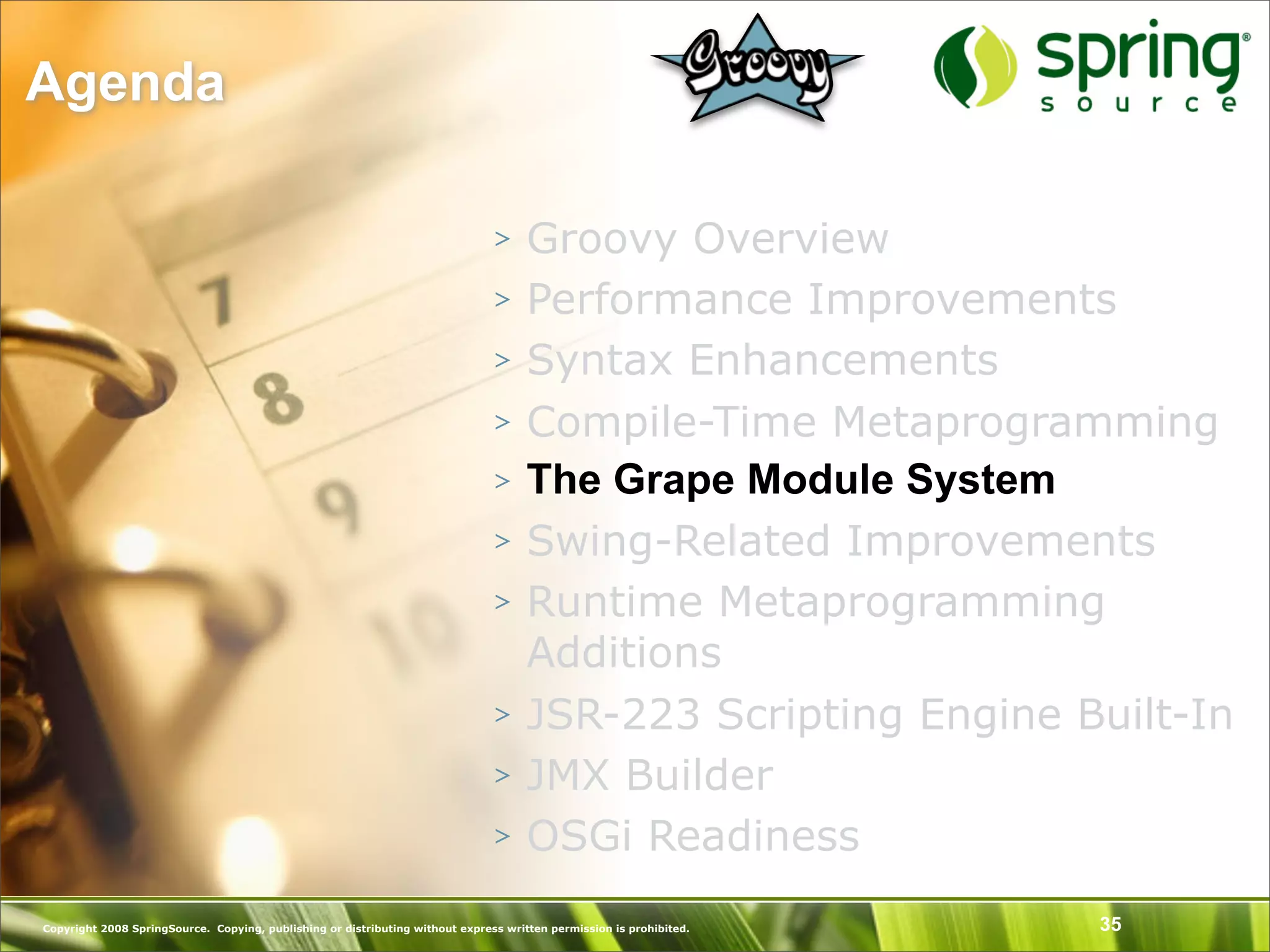 Introduction to Groovy and what's New in Groovy 1.6 - SpringOne Europe 2009