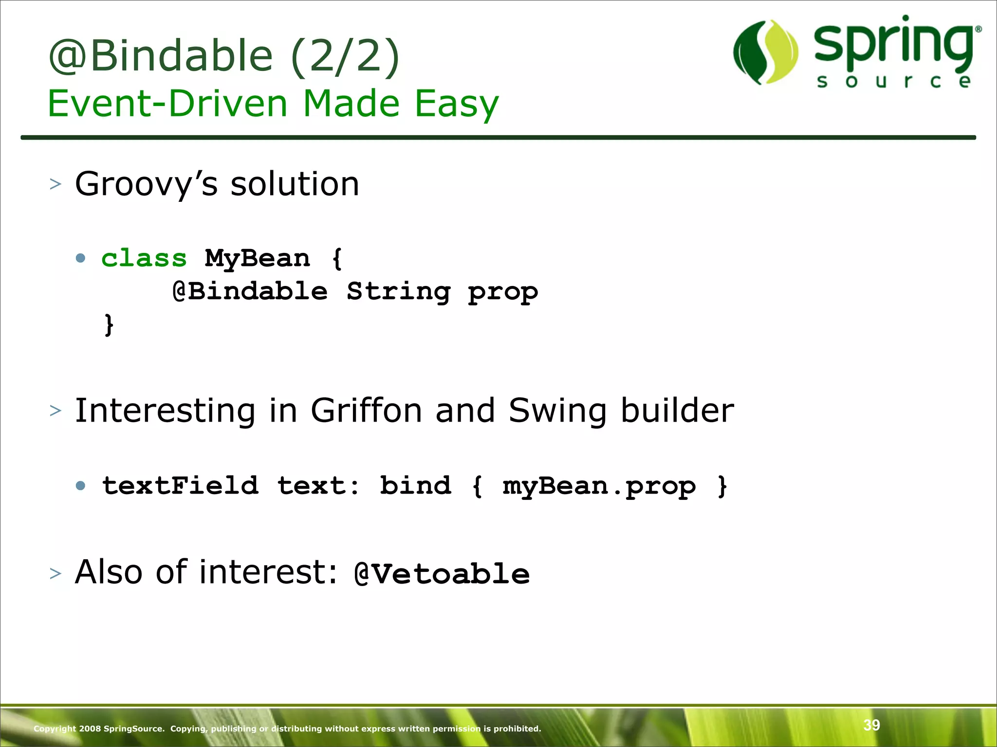 Introduction to Groovy and what's New in Groovy 1.6 - SpringOne Europe 2009