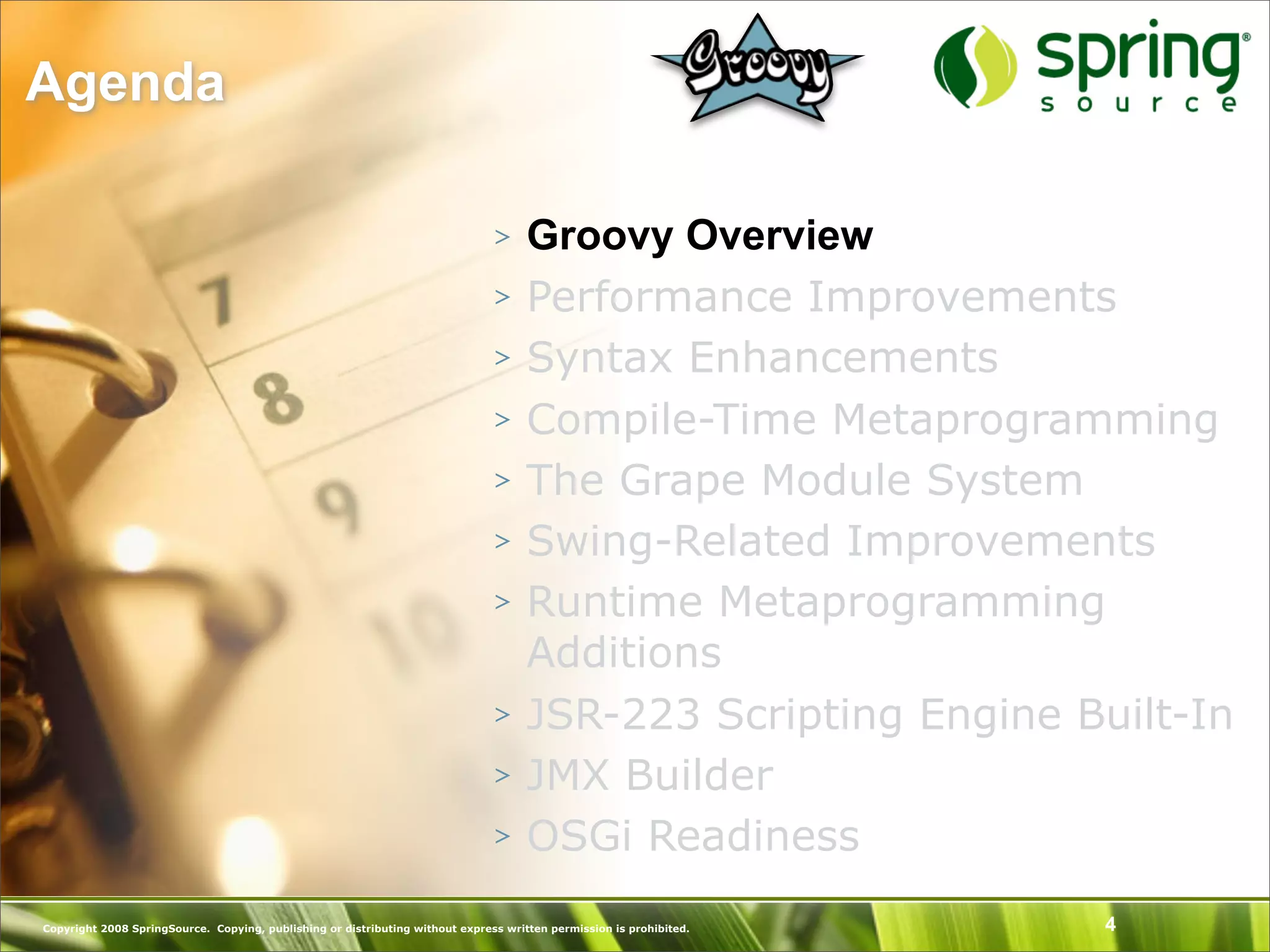 Introduction to Groovy and what's New in Groovy 1.6 - SpringOne Europe 2009