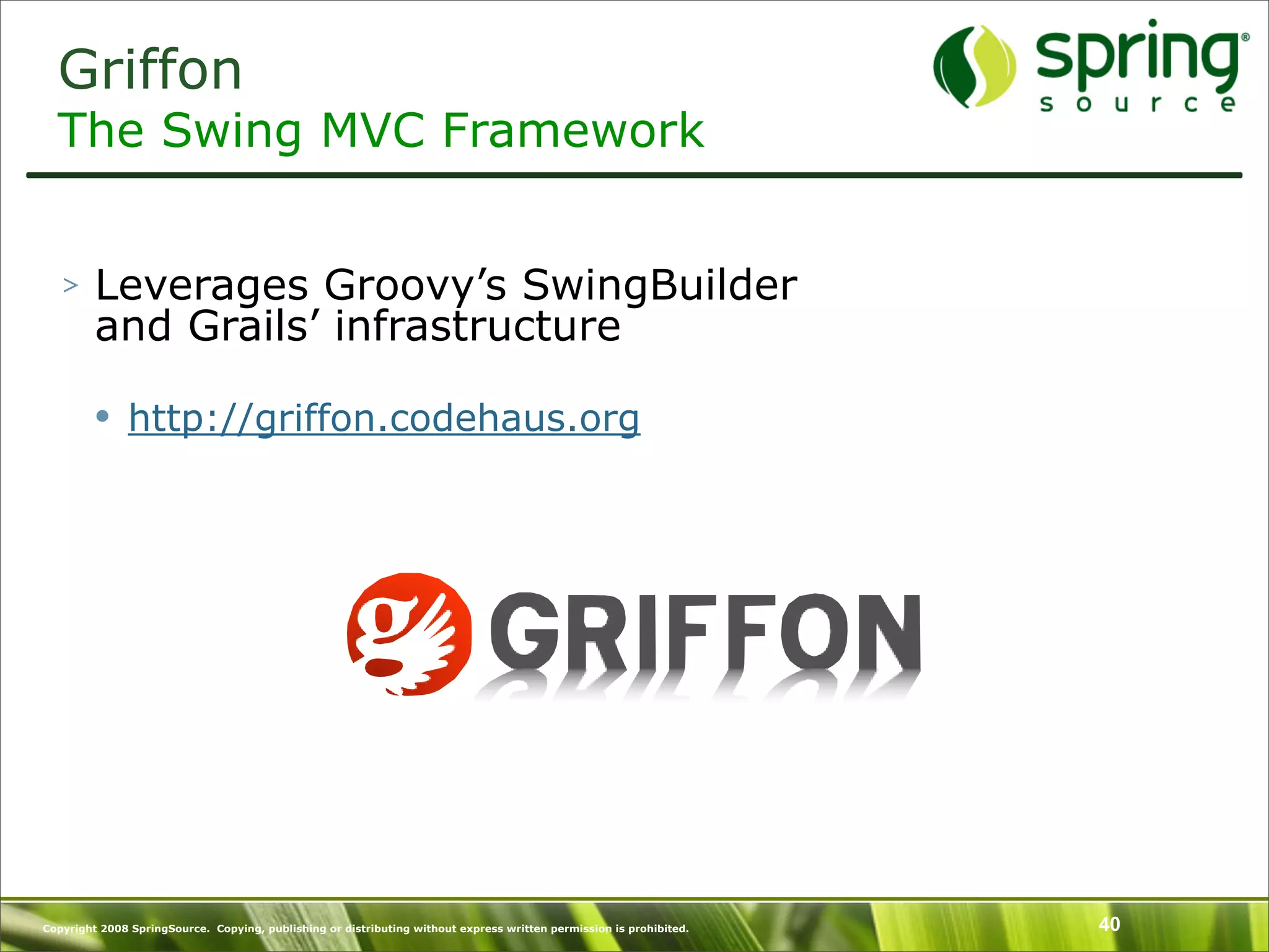 Introduction to Groovy and what's New in Groovy 1.6 - SpringOne Europe 2009