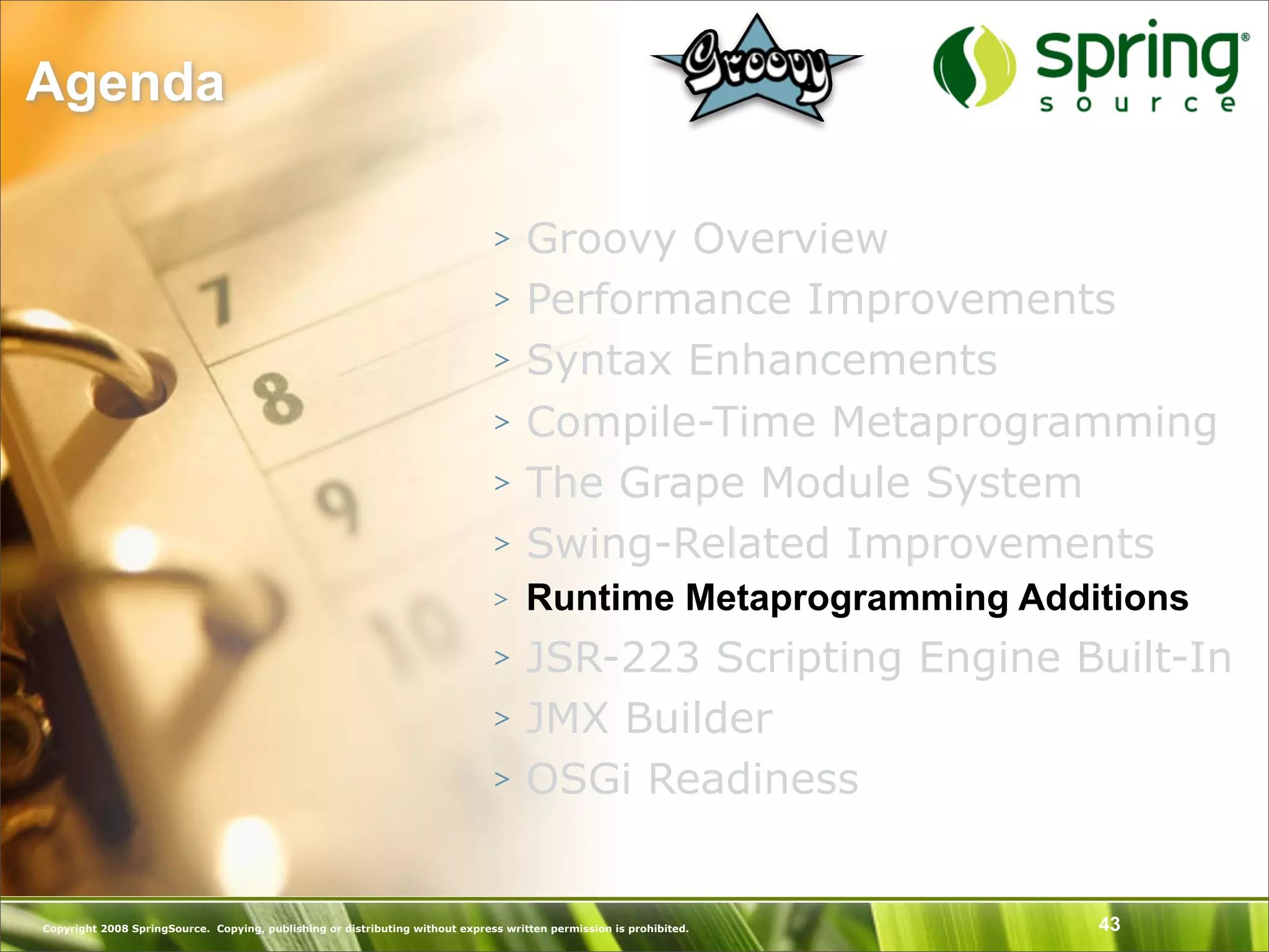 Introduction to Groovy and what's New in Groovy 1.6 - SpringOne Europe 2009