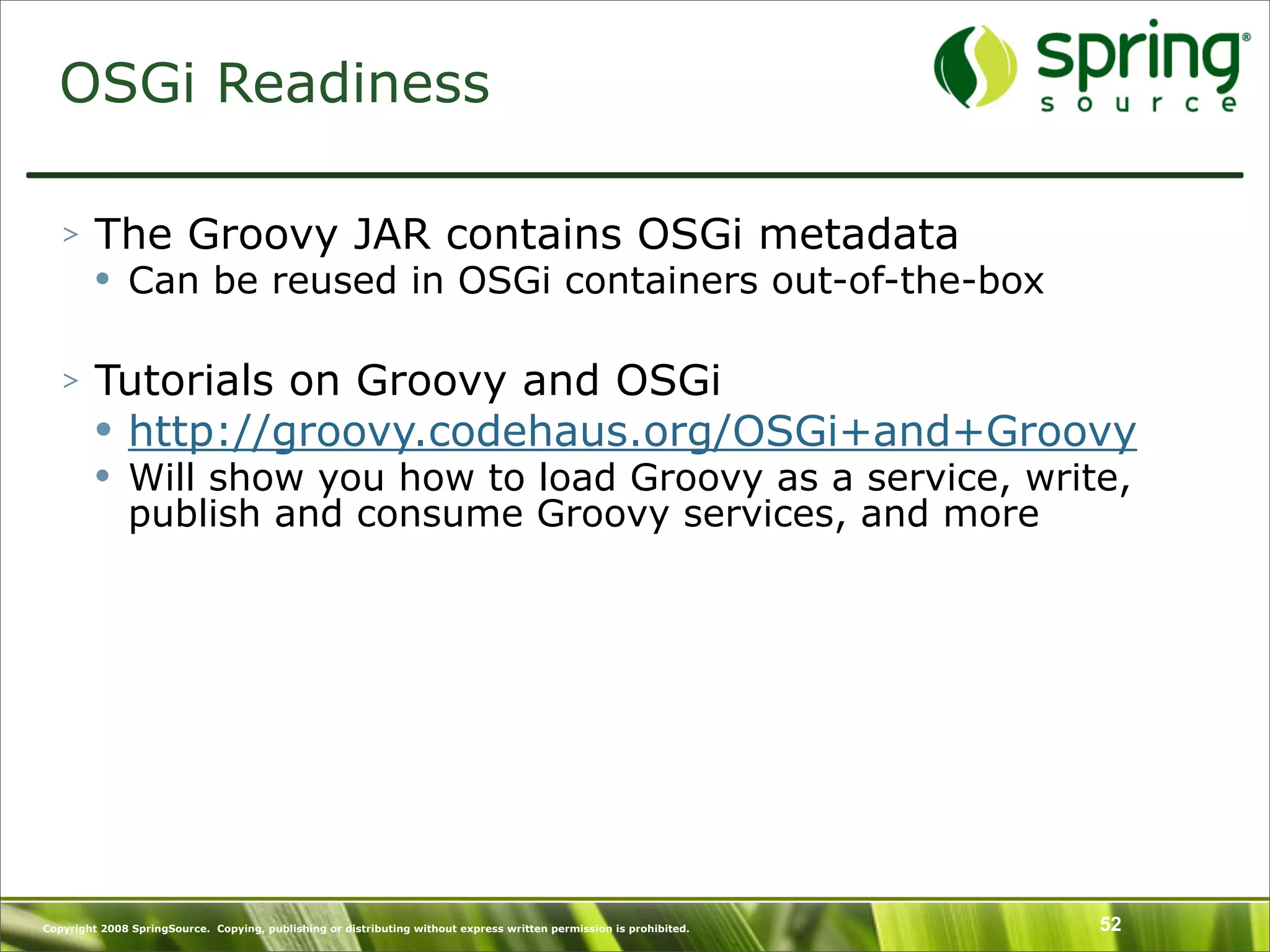 Introduction to Groovy and what's New in Groovy 1.6 - SpringOne Europe 2009