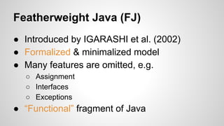 Hello, Type Systems! - Introduction to Featherweight Java | PDF