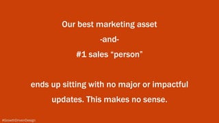 #GrowthDrivenDesign
Our best marketing asset
-and-
#1 sales “person” 
ends up sitting with no major or impactful
updates. ...