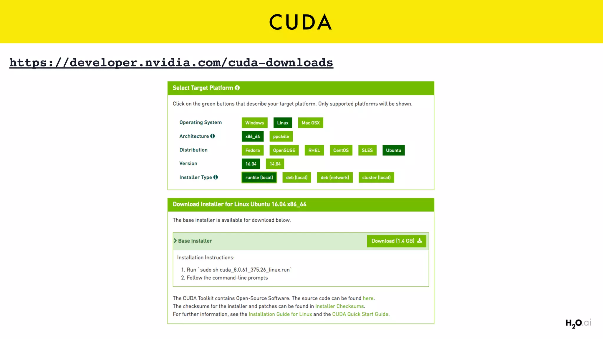 CUDA
https://developer.nvidia.com/cuda-downloads
 