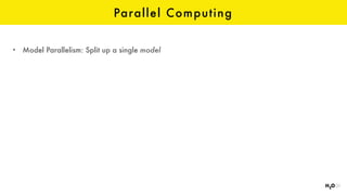 Parallel Computing
• Model Parallelism: Split up a single model
 