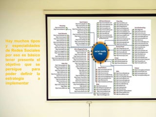 66
Hay muchos tipos
y especialidades
de Redes Sociales
por eso es básico
tener presente el
objetivo que se
persigue para
poder definir la
estrategia a
implementar
 
