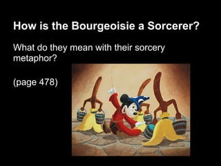How is the Bourgeoisie a Sorcerer?
What do they mean with their sorcery
metaphor?
(page 478)