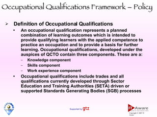 Occupation And Learning Process Introduction to the OFO & QCTO | PPT