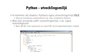 HT19 - DA354A - Introduktion till Python | PDF