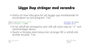 HT19 - DA354A - Introduktion till Python | PDF