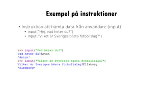 HT19 - DA354A - Introduktion till Python | PDF