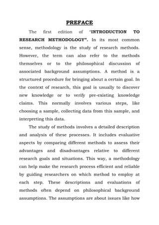 Methodology Intro Sample INTRO-RM introduction of research methodology | PDF