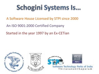 A Software House Licensed by STPI since 2000 An ISO 9001:2000 Certified Company Started in the year 1997 by an Ex-CETian 