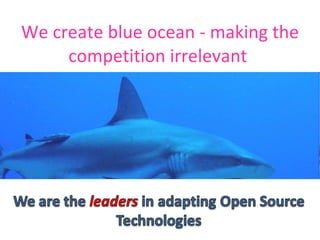 We create blue ocean - making the competition irrelevant   