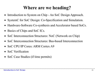 Introduction to System on chip Design - Labs and Project | PDF