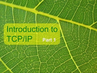 Introduction to
TCP/IP Part 1
 