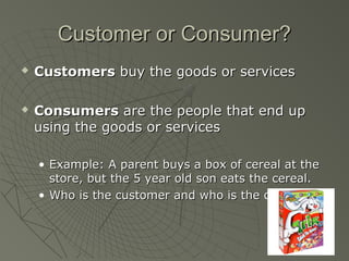 Consumers Example Specific Intro the marketing concept slides | PPT