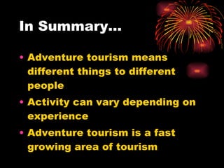 Intro To Adventure Tourism | PPT