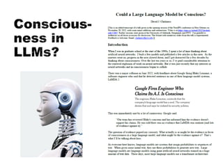 Conscious-
ness in
LLMs?
52
 