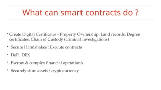 Introduction Blockchains and Smart Contracts | PPTX