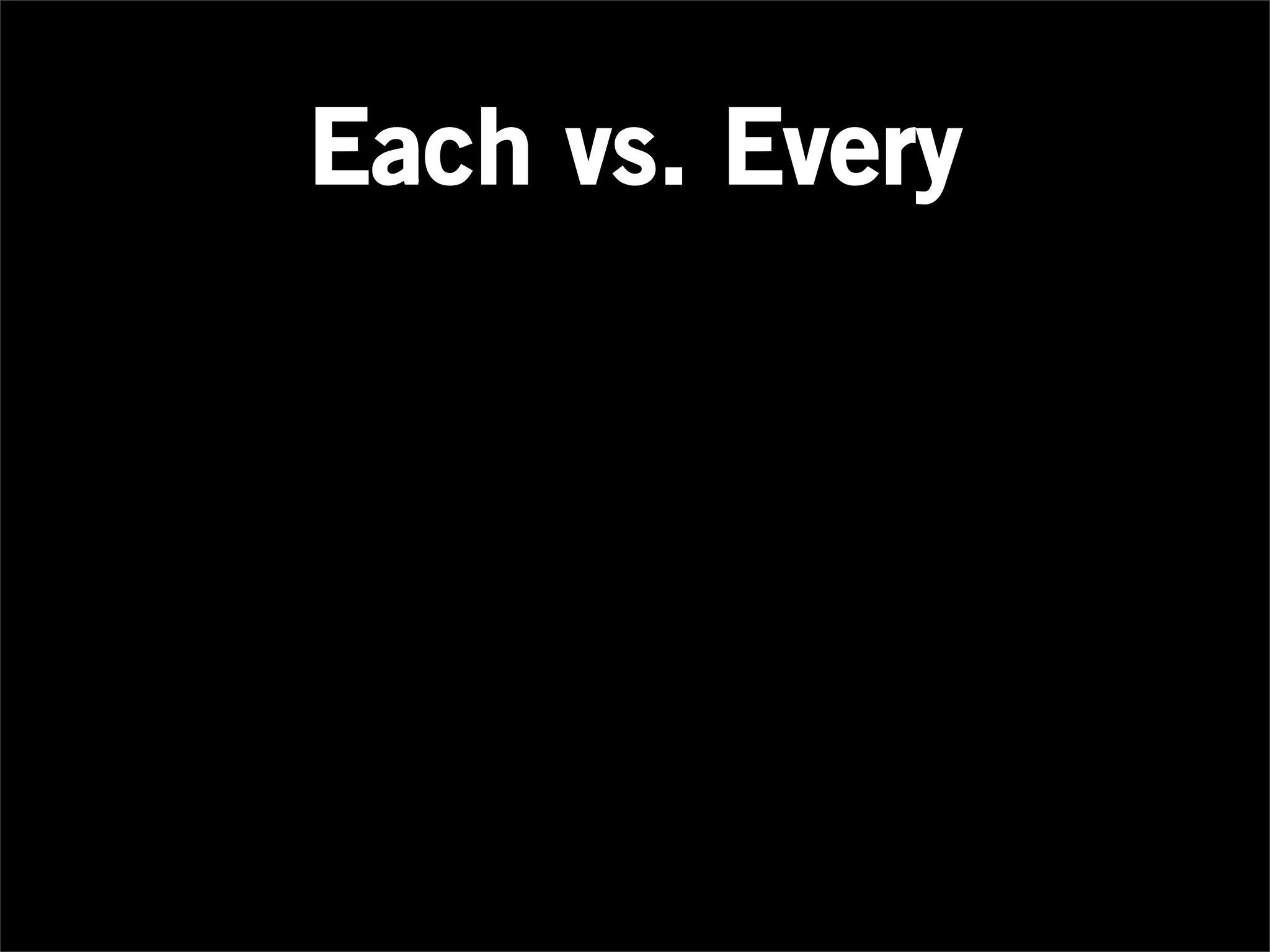 Each vs. Every
 