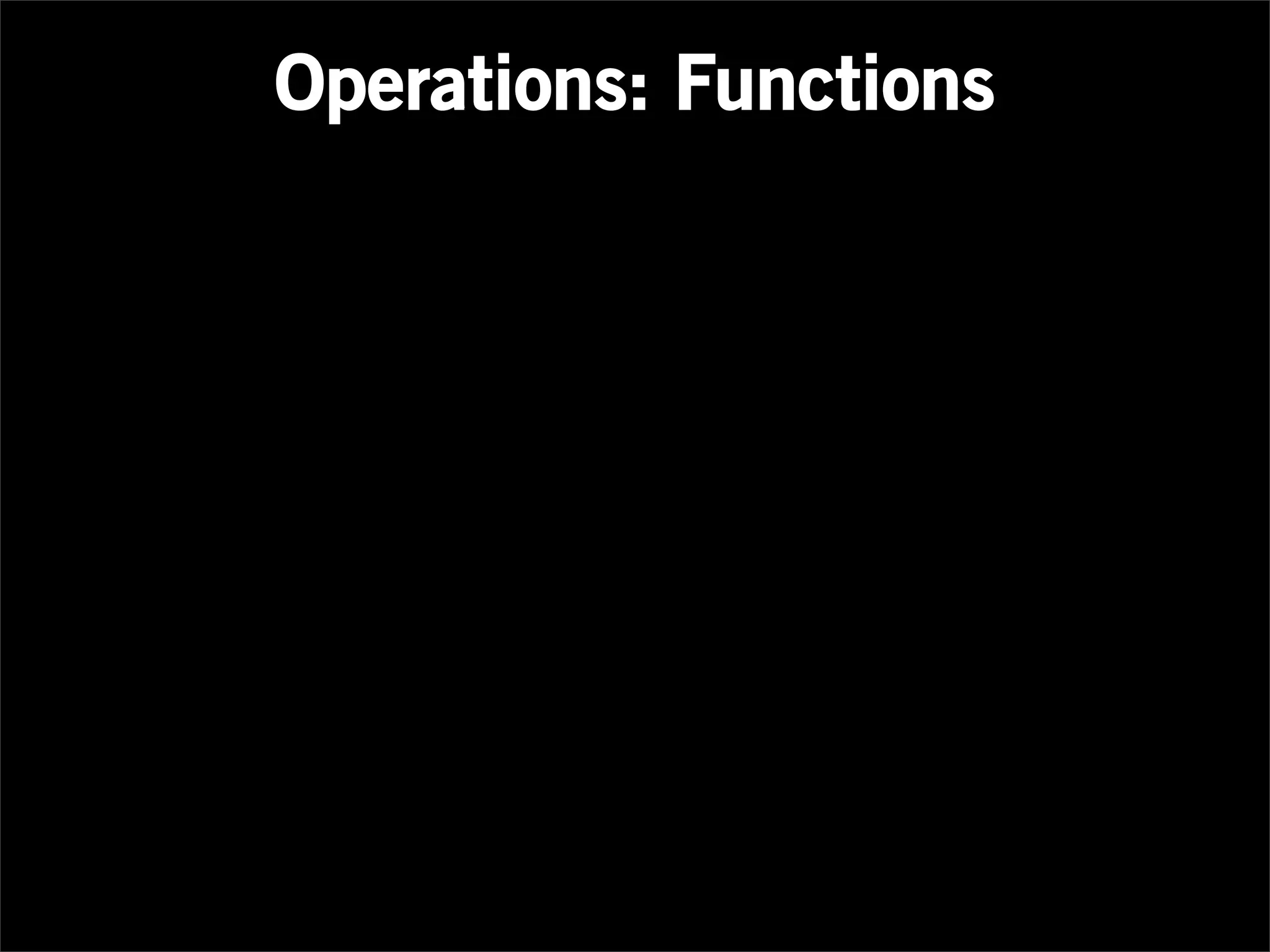 Operations: Functions
 