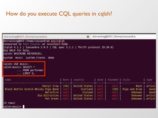 How do you execute CQL queries in cqlsh?
 
