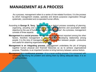 George R. Terry Management Table INTRODUCTION TO ENGINEERING MANAGEMENT LESSONS 1-6 | PPTX
