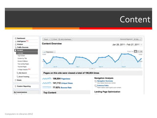 Content




Computers in Libraries 2012
 