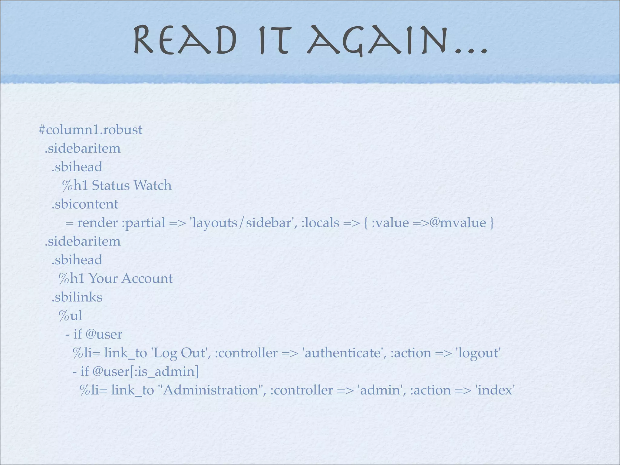 Intro to Haml | PPT