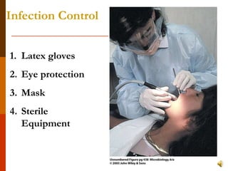 Latex gloves Eye protection Mask Sterile Equipment Infection Control 