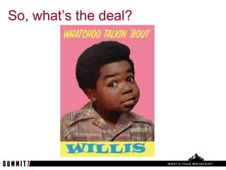 So, what’s the deal?
 