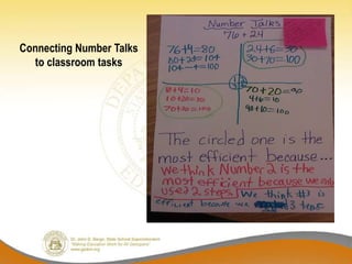 Connecting Number Talks
to classroom tasks
 