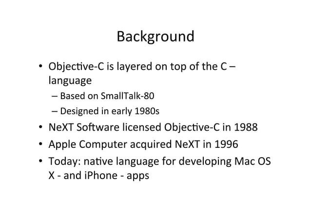 Introduction to Objective - C | PPT