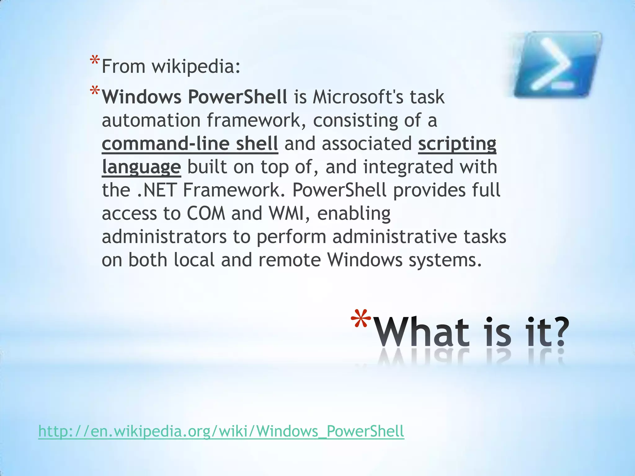 Intro to Powershell | PPT | Free Download