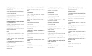 ecstasy of intense emotion
4. Tend to fall for people you believe are the same
attractiveness as you
3. Factors influencing Passionate and Companionate love
1. Timing (be ready to be in love)
2. Early attachment styles (how you were attached to
your parents, people who were
securely attached form more secure love)
1. Secure, Avoidant, or Anxious
3. Similarity (how similar you are with your love interest,
we fall companionately in love
with people like ourselves) (passionate love sometimes
leads to companionate love
but usually passionate love fades quickly)
4. Evolutionary Factor (women evaluate men’s financial
capacity, men look for attractive
women)
11. Attitudes (positive or negative evaluations of objects
of thought)
1. Cognitive component: made up of beliefs and ideas
that people hold
2. Affective component: emotions and feelings about
objects of thought
3. Behavioral component: predispositions to act in a
certain way toward an object of
thought
4. Attitudes vary along different dimensions such as
strength, accessibility, and
contradictory ideas
1. Contain both positive and negative thoughts about a
subject
2. Stability: how often it is thought about or comes to
mind
5. Attitude/Behavior
1. Not all attitudes are expressed (will not behave
because of the attitude)
2. Attitude: What you think or feel about something or
someone
3. Behavior: How you will respond toward something or
someone
6. Explicit Attitudes vs Implicit Attitudes
1. Explicit Attitudes
1. Attitudes that we consciously have (deliberately
formed and can express easily)
2. Implicit Attitudes
1. Attitudes that are involuntary, uncontrollable, and at
times unconscious
3. Usually these two types of attitude will contradict each
other
12. Persuasion
1. Politics and Media
2. Changing peoples general attitudes towards a person
or object
3. Elements:
1. Source (who)
1. Credibility, expertise, trustworthiness, likability
2. Message (what)
1. Fear appeal, two-sided argument, repetition
3. Chanel factors (by what means is the message given)
1. In person, on tv, over the radio
4. Receiver (to whom)
1. Personality, strength of attitude
13. Learning theory of attitude change
1. Classical conditioning
1. Create positive emotional reactions to an object,
person, or event by associating
positive feelings with the target object
2. Operant conditioning
1. Can be used to strengthen desirable attitudes and
weaken undesirable ones
1. Use positive or negative reinforcement to change
attitudes and opinions
3. Observational learning
1. People can also change their attitudes after observing
the behavior of others
14. Elaboration Likelihood theory of attitude change
1. Suggests that people can alter their attitudes in two
ways:
1. They can be motivated to listen and think about the
message, thus leading to an
attitude shift
2. They might be influenced by characteristics of the
speaker, leading to a temporary or
surface shift in attitude
15. Attitude Change Cognitive Dissonance theory
Downloaded by Namuag, Kimverly F.
(namuagkimverly@gmail.com)
lOMoARcPSD|24671924
1. Occurs when a person holds two contradictory beliefs
at the same time
2. Attempt to resolve the dissonance (change the attitude
or change your actions)
3. More power to change attitude than past behavior
16. Conformity
1. Occurs when people yield to real or imagined social
pressure
2. Afraid of being criticized or rejected; people look to
others for guidance about how to
behave in certain situations
3. Obedience vs Conformity
1. Obedience involves order; conformity involves a
request
2. Obedience involves following the order of someone
with a higher status; conformity
usually involves going along with people of equal status
3. Obedience relies on social power; conformity relies on
the need to be socially
accepted
4. Milgram Experiment (Shock torture test)
5. Zimbardo Experiment (Prison test)
17. Social Loafing
 